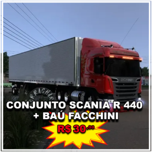 Conjunto Scania R440 + Baú Facchini