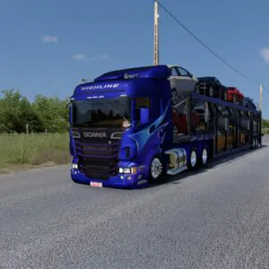 CONJUNTO SCANIA R GRAFITADA+CEGONHA WANDERLEY SIMULADOR